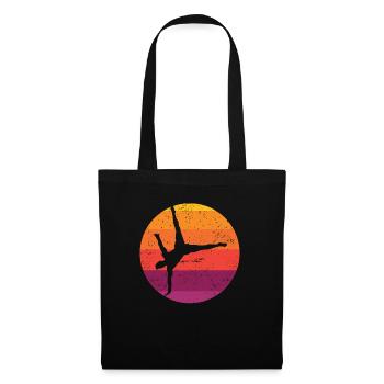 Gymnastik Sunset Turner Retro Turnen Vintage Kunst - Stoffbeutel - Schwarz - Vorne