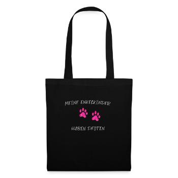 Hunde Oma Meine Enkelkinder haben Pfoten - Stoffbeutel - Schwarz - Vorne