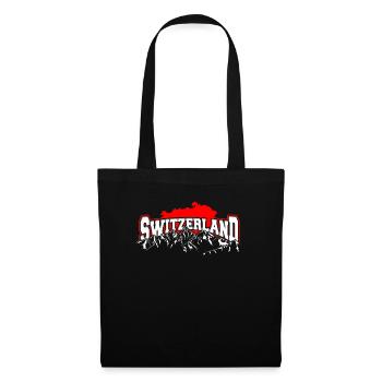 Schweiz Tshirt Flagge Switzerland Zürich Bern - Stoffbeutel - Schwarz - Vorne