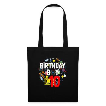10e anniversaire Happy Birthday Gamer Gamer Jeu - Sac en tissu - noir - Devant