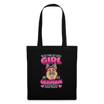 A Girl And Her German Shepherd Dog Mama Puppy - Tote Bag - black - Front