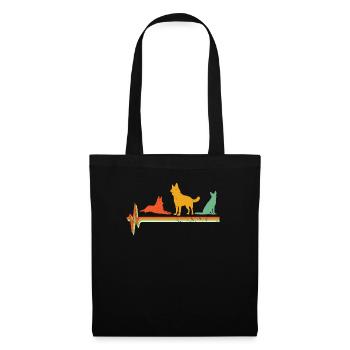 German Shepherd Heartbeat Shirt Retro German Sheph - Tote Bag - black - Front