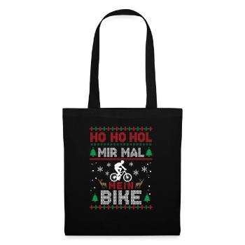 Ugly Christmas Ho Ho Hol mir mal mein Bike Fahrrad - Stoffbeutel - Schwarz - Vorne
