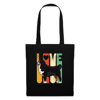 Love Bernese Mountain Dog T Shirt Retro Love Berne - Sac en tissu - noir - Devant