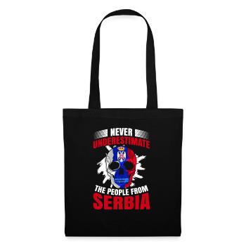 Serbie Tshirt Yougoslavie Belgrade Tito cadeau - Sac en tissu - noir - Devant