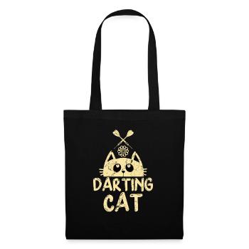 Dartspieler Katze - Stoffbeutel - Schwarz - Vorne