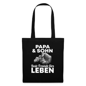 Papa & Sohn Beste Freunde Fürs Leben - Stoffbeutel - Schwarz - Vorne