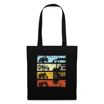 Retro Tractor Farmer Trecker Farmer Vintage - Tote Bag - black - Front