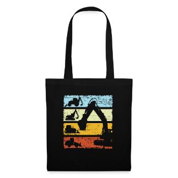 Vintage Excavator Construction Machinery - Tote Bag - black - Front