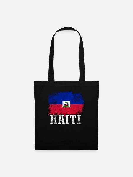 Vacances Vacances Haïti drapeau - Sac en tissu - noir