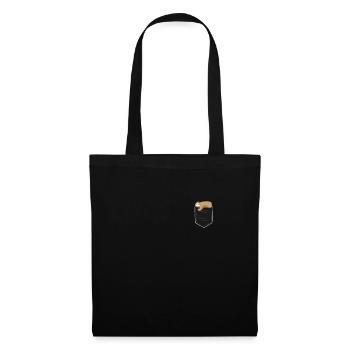 Faultier in der Brusttasche - Stoffbeutel - Schwarz - Vorne