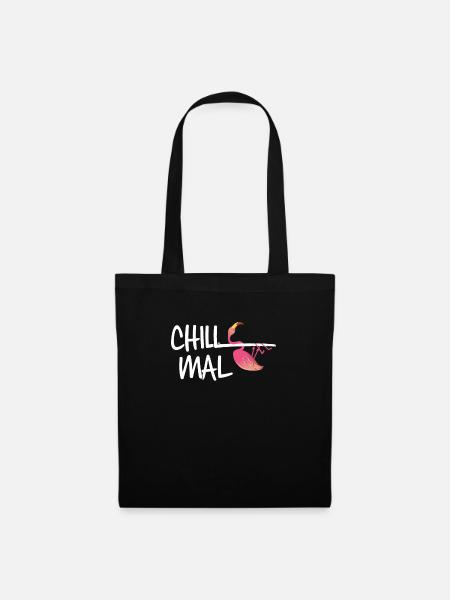 Chill Mal Flamingo - Stoffbeutel - Schwarz