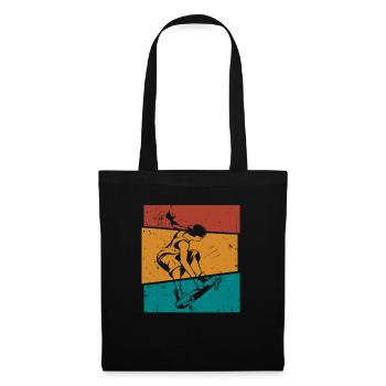 Retro Skater Cool Skateboard Boys Gift - Tote Bag - black - Front