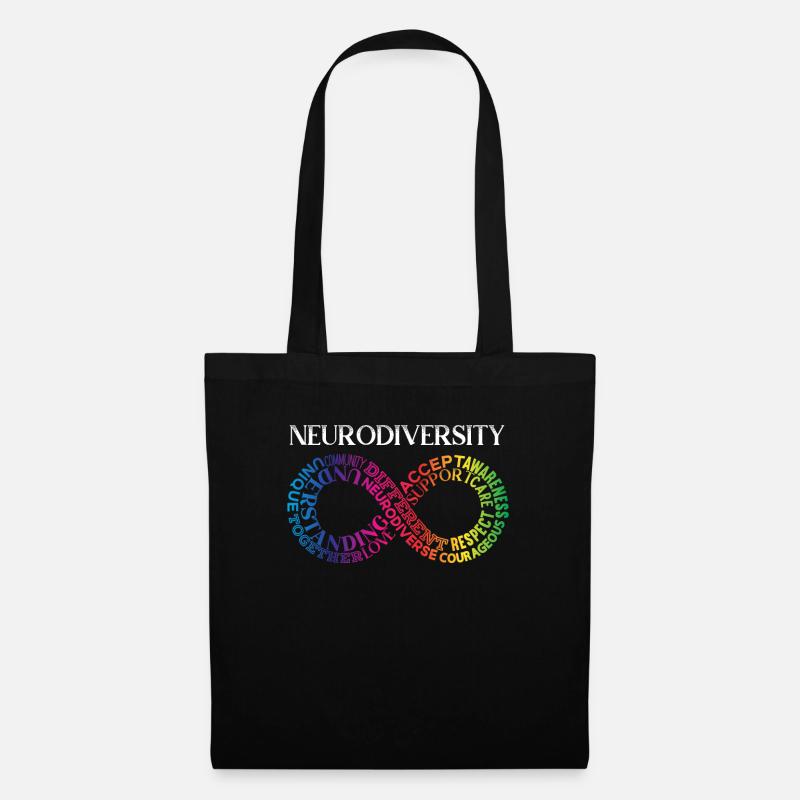 Neurodiversity Rainbow Infinity - Tote Bag - black