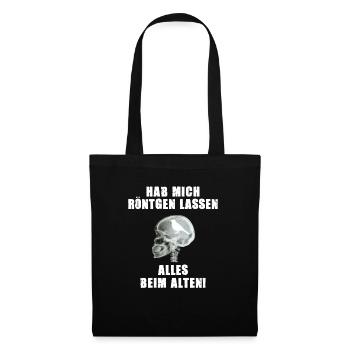 Hab mich Röntgen lassen alles OK Vogel Röntgenbild - Stoffbeutel - Schwarz - Vorne