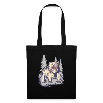Grizzly Ours saumon forêt - Sac en tissu - noir - Devant