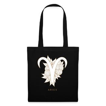 Aries Widder Sternzeichen Astrology - Stoffbeutel - Schwarz - Vorne