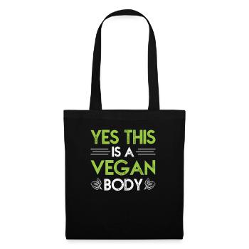 veganer Körper Vegan Veganer - Stoffbeutel - Schwarz - Vorne