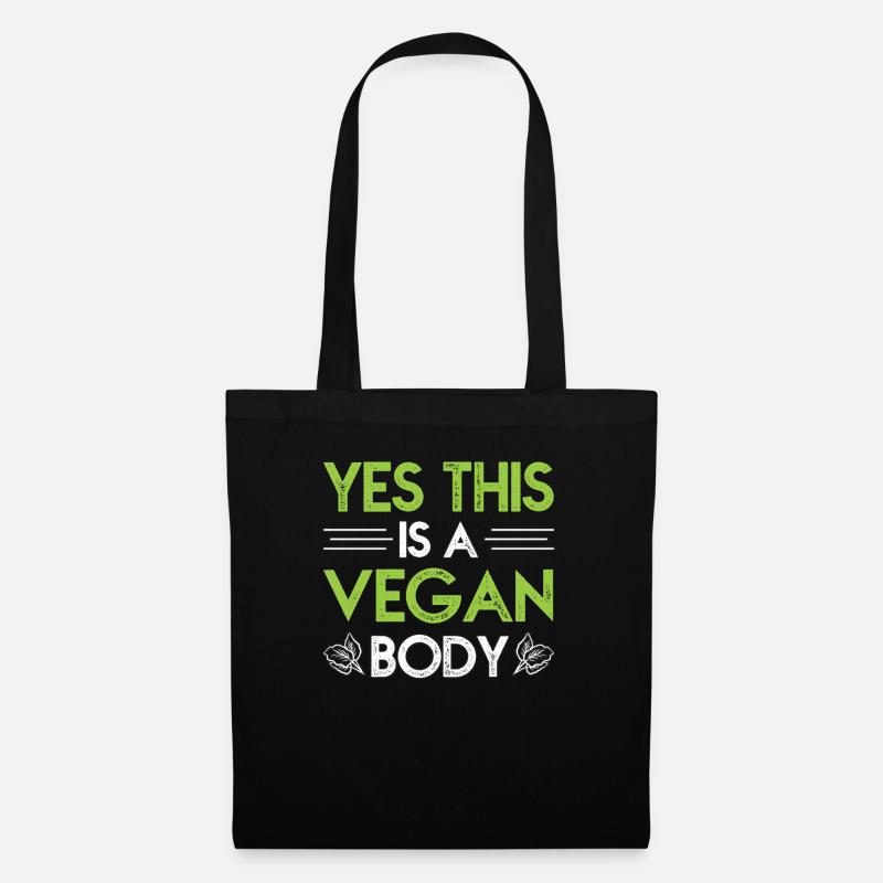 veganer Körper Vegan Veganer - Stoffbeutel - Schwarz
