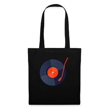 Retro Vinyl Vintage Schallplatte - Stoffbeutel - Schwarz - Vorne