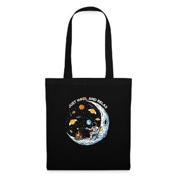 BTC Bitcoin HODL and RELAX Moon Astronaut - Tote Bag - black - Front