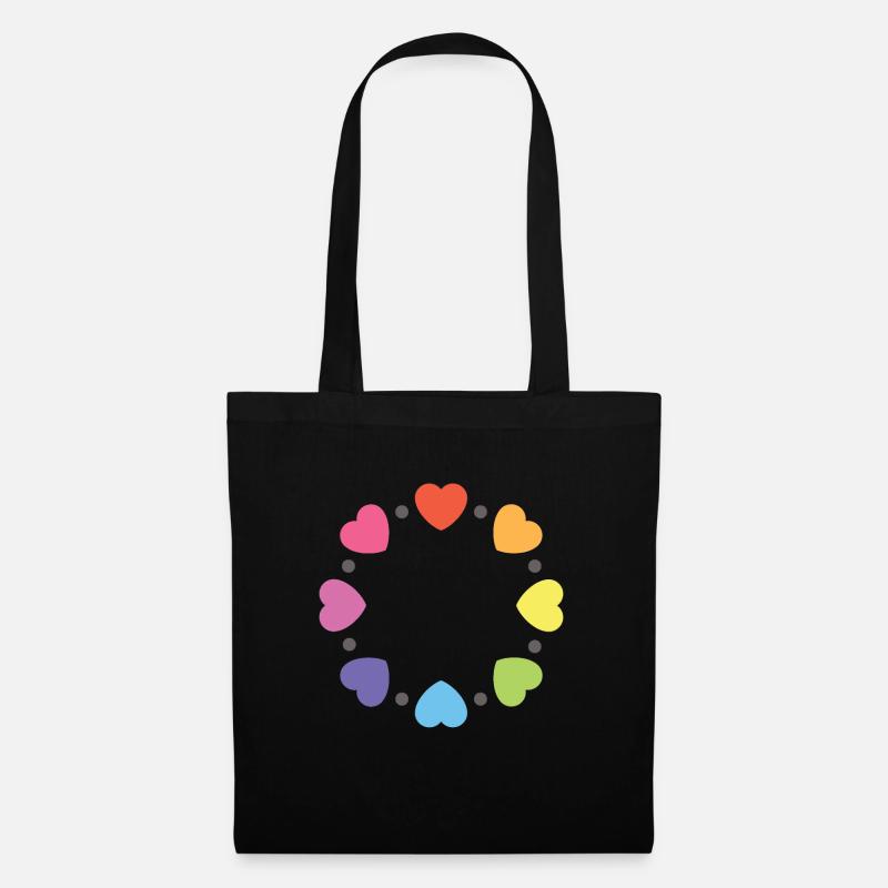 pride herz kreis - Stoffbeutel - Schwarz