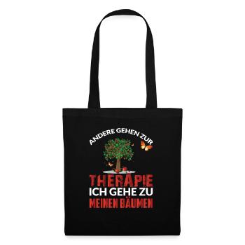 ANDERE GEHEN ZUR THERAPIE ICH ZU BÄUMEN - Stoffbeutel - Schwarz - Vorne