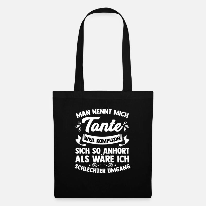 Tante - Stoffbeutel - Schwarz