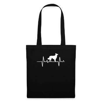 Border Collie Heartbeat Shirt Border Collie Heartb - Stoffbeutel - Schwarz - Vorne
