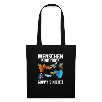 Menschen Fische Guppy Aquarium - Stoffbeutel - Schwarz - Vorne
