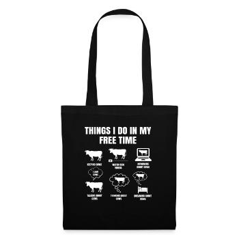 Les choses Dans Mon Temps Libre Vache Vaches Laitières - Sac en tissu - noir - Devant