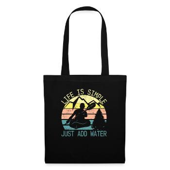Life Is Simple Just Add Water Retro Kayak Outdoor - Tote Bag - black - Front