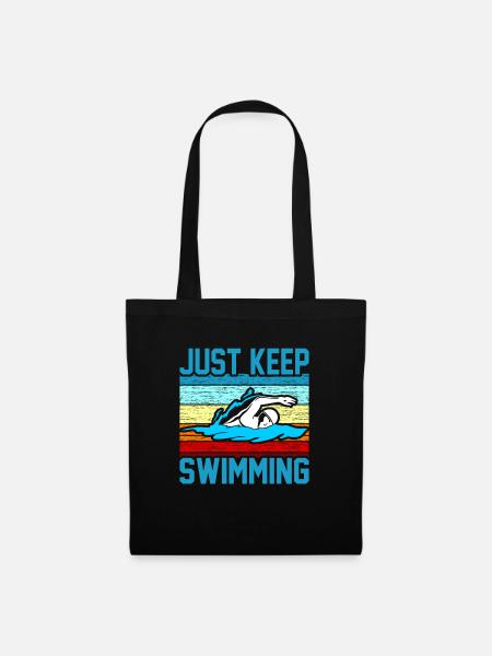 Schwimmen Schwimmer Schwimmerin Geschenk - Stoffbeutel - Schwarz