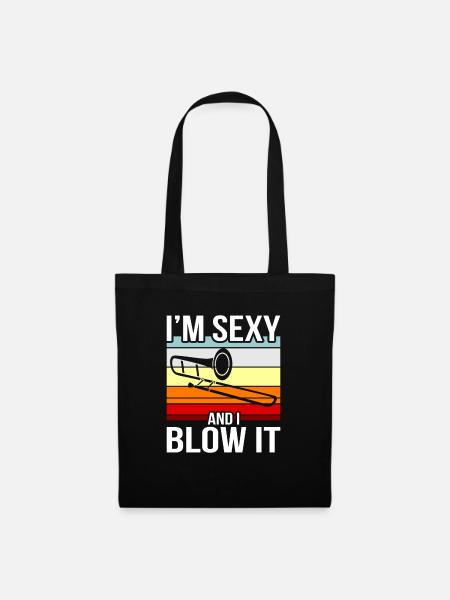 Posaune Posaunist Spieler Geschenk - Stoffbeutel - Schwarz