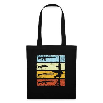 Vintage Machine Gun Pistol Retro Sports Shooter - Tote Bag - black - Front