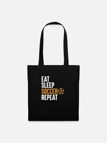 Eat Sleep Soccer Repeat - Stoffbeutel - Schwarz