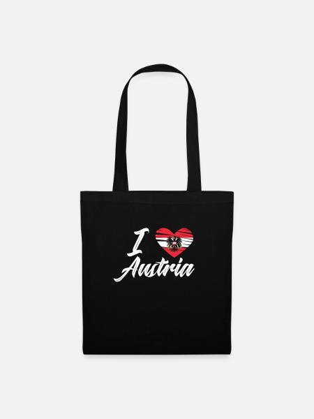 Austria Flagge Geschenk österreich Alpen - Stoffbeutel - Schwarz