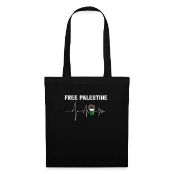 Free Palestine - Palestine Heartbeat Judaism - Tote Bag - black - Front