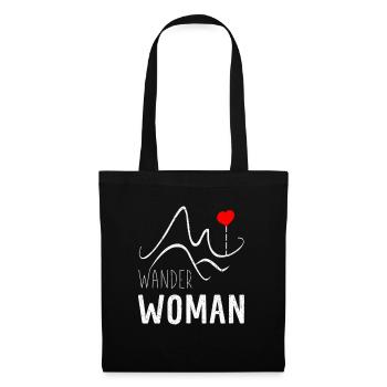 Wander Woman Wandern - Stoffbeutel - Schwarz - Vorne