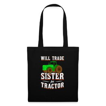 Tracteur - Sac en tissu - noir - Devant