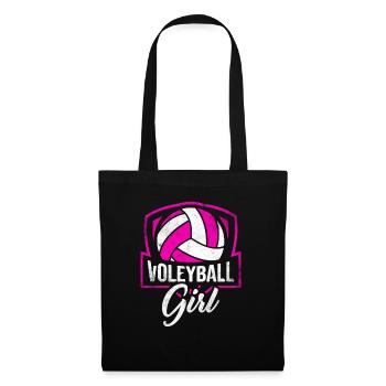 Fille de volley-ball joueur de volley-ball - Sac en tissu - noir - Devant