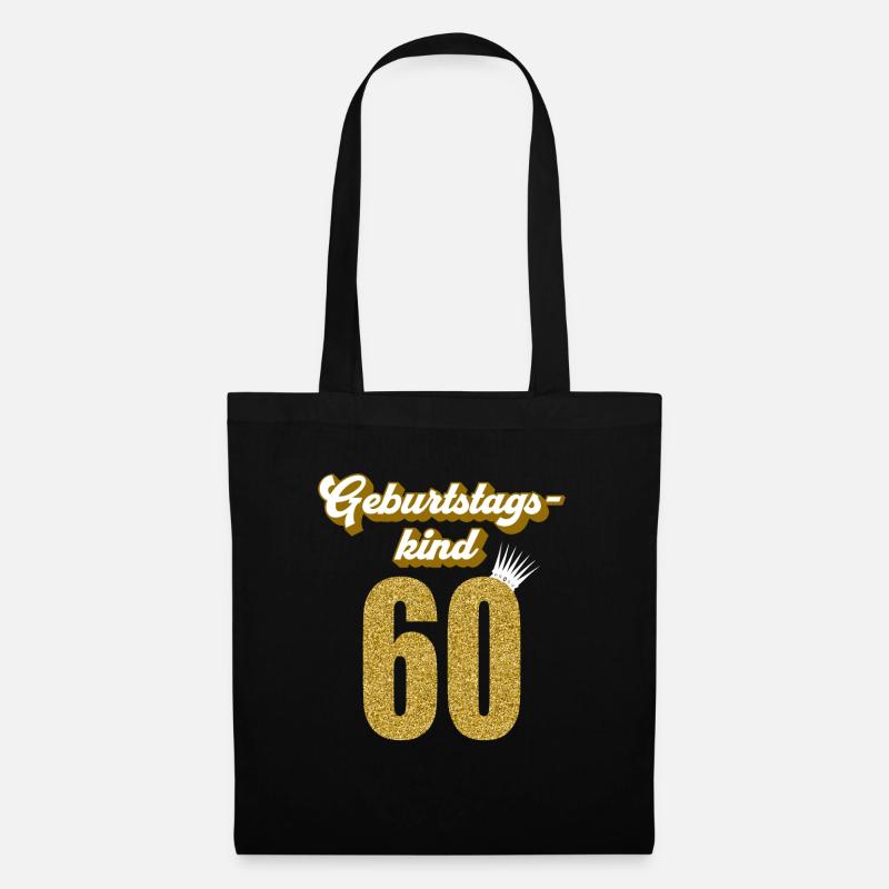 60. Geburtstag 60 Jahre 60er Geburtstagskind - Stoffbeutel - Schwarz
