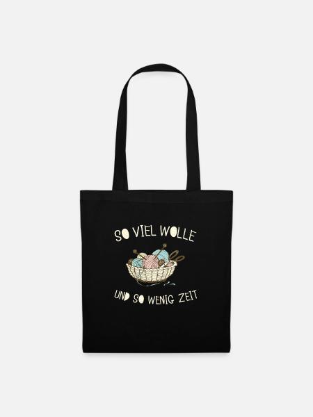 So viel Wolle und so wenig Zeit - Stoffbeutel - Schwarz
