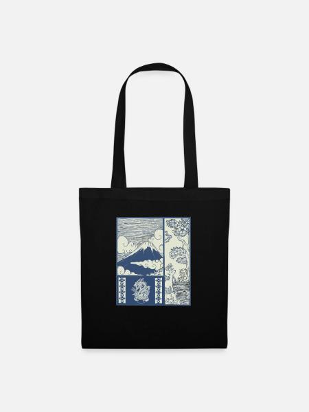Ramen Nudelschale Kawaii Japan Style Lustig - Stoffbeutel - Schwarz