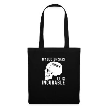 Trompette trompette drôle - Sac en tissu - noir - Devant