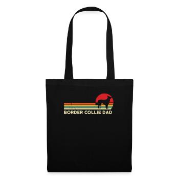 Border Collie Dad Sunset Shirt Retro Border Collie - Tote Bag - black - Front