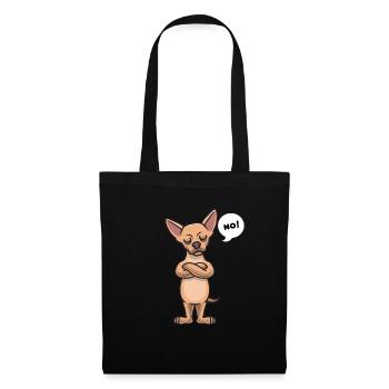 Sturer Chihuahua Hund lustig Chiwawa Hundefan - Stoffbeutel - Schwarz - Vorne
