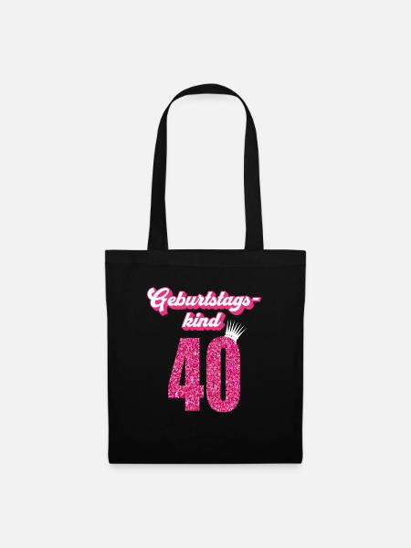 40. Geburtstag 40 Jahre 40er Geburtstagskind - Stoffbeutel - Schwarz