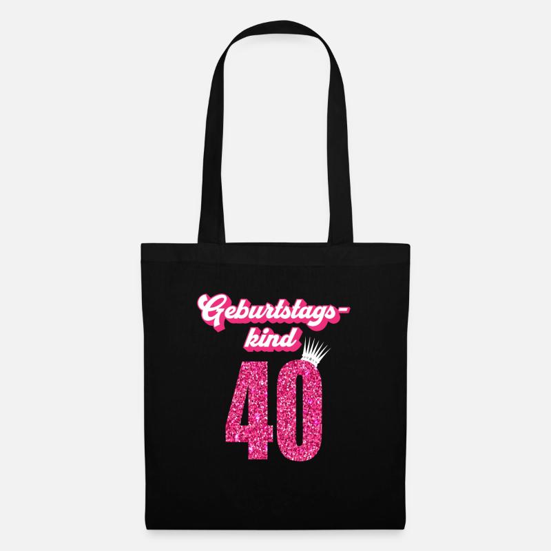 40. Geburtstag 40 Jahre 40er Geburtstagskind - Stoffbeutel - Schwarz