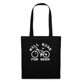 Will Bike For Beer Drôle de vélo de VTT alcool - Sac en tissu - noir - Devant